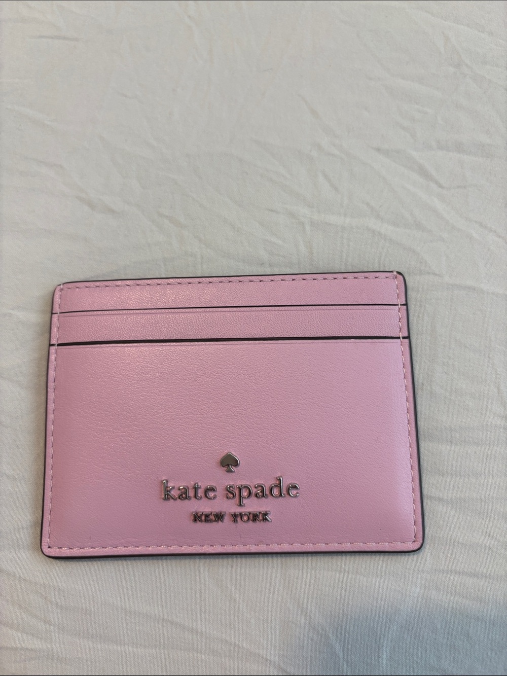 kate spade New York Pink Leather Card Case with Logo